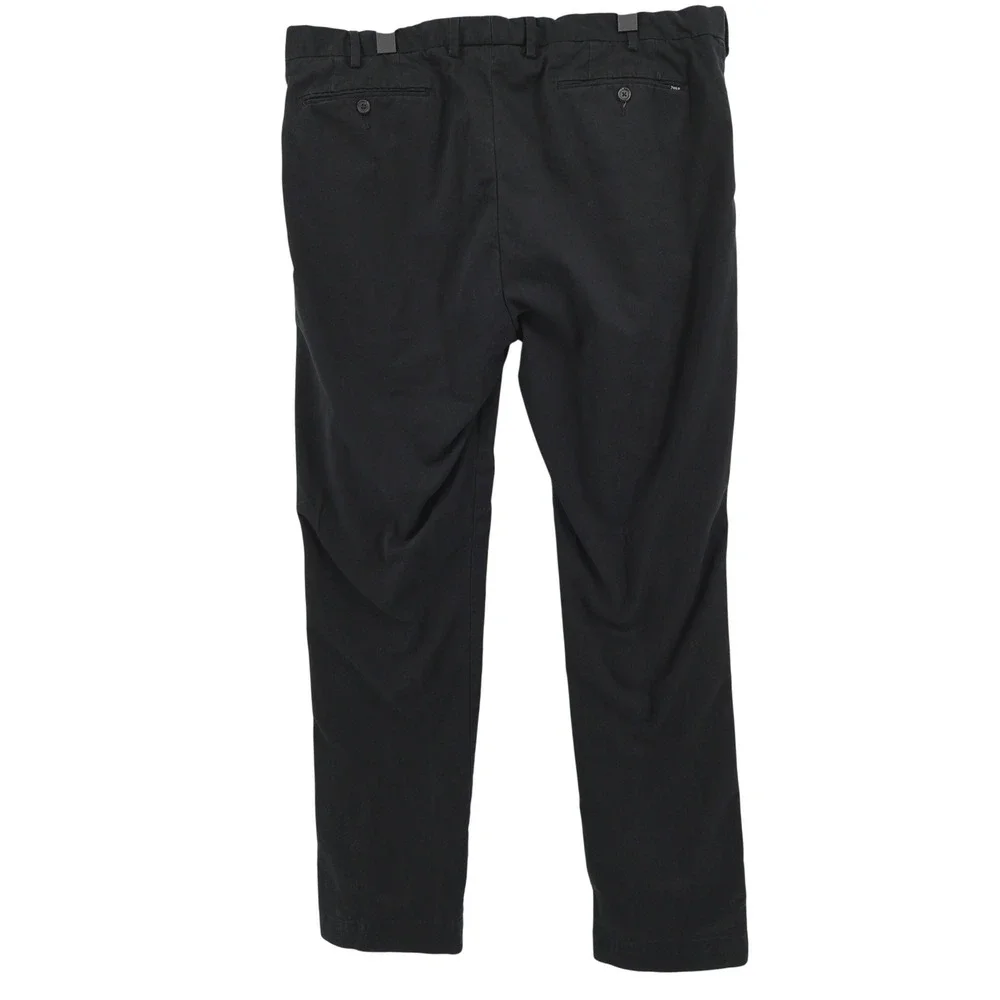 Polo Ralph Lauren Chino Pants Black Stretch Straight Fit Cotton Twill Mens 38x33